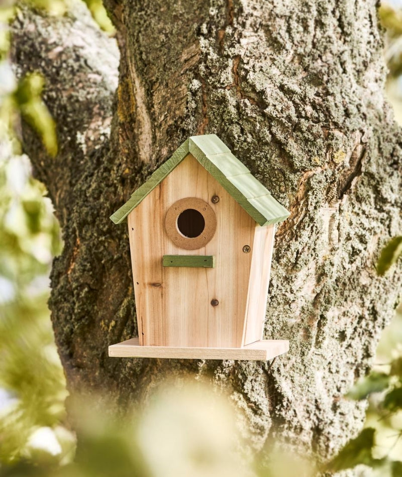 Klassisk Fågelhus grön/natur