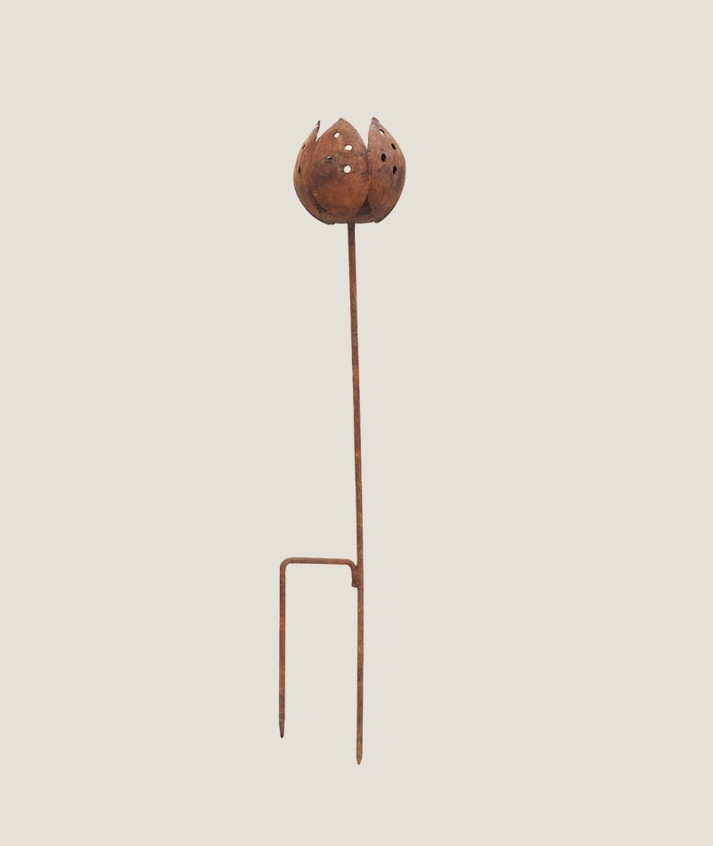 Värmeljushållare tulpan med markfäste toppig