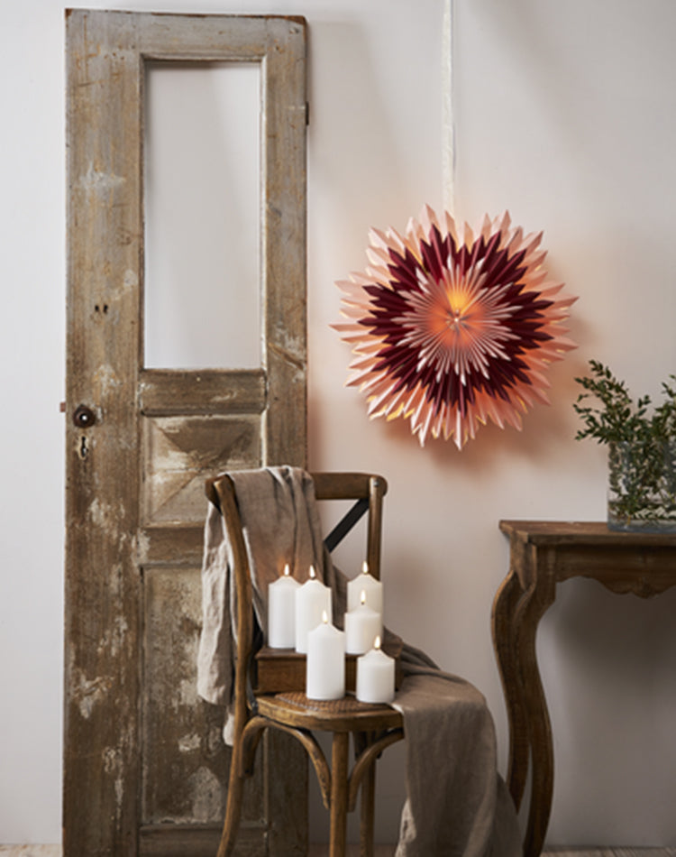 Pappersstjärna ICE rosa/röd