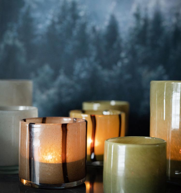 Disa lykta Stripe Grön/Brun