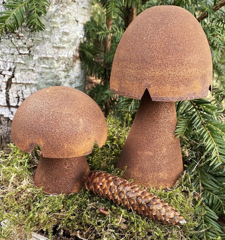 Svamp på fot Stor i rostfinish