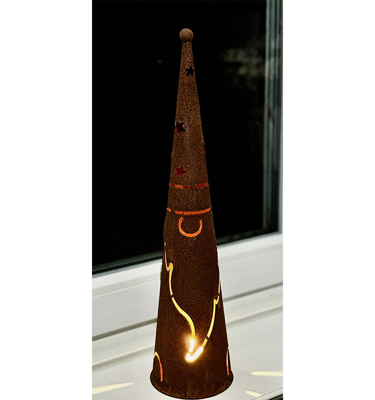 Tomte med värmeljushållare i rostfinish