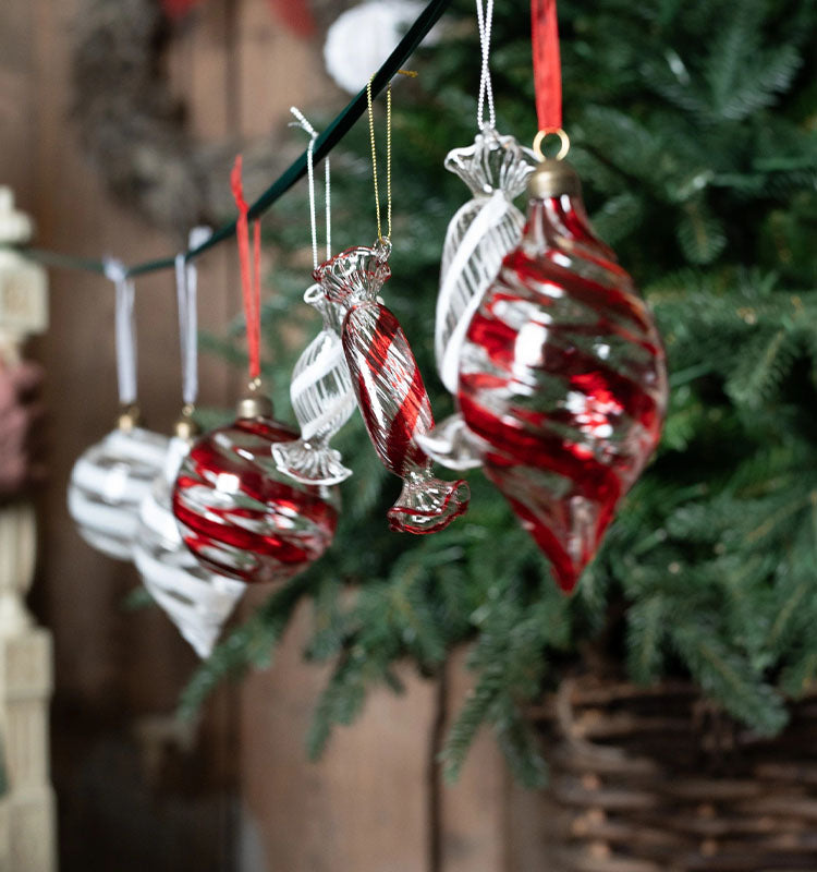 Candy Julhänge Mix 2-set Klar/Vit