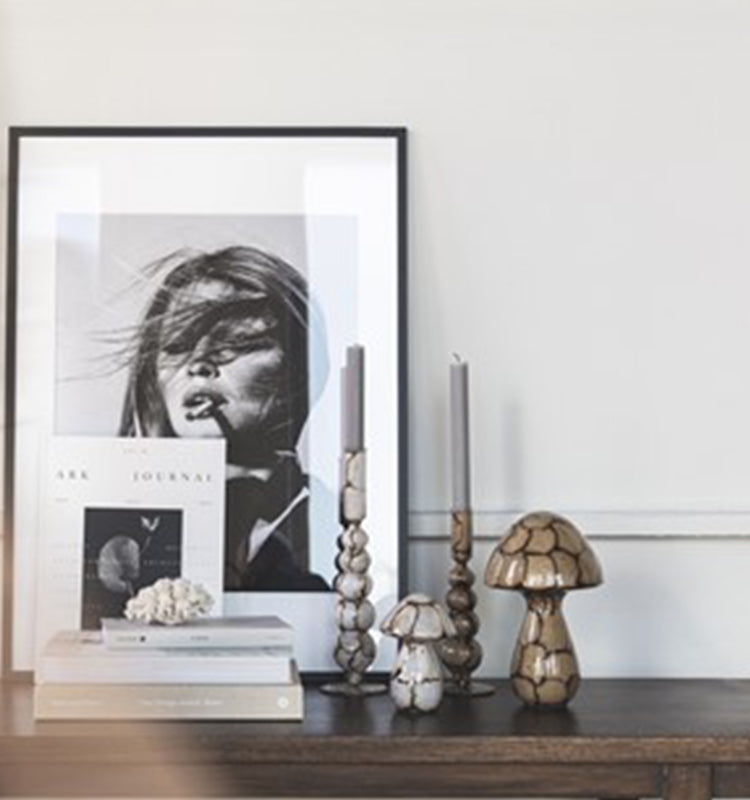 Ljusstake Zuri Låg Brun