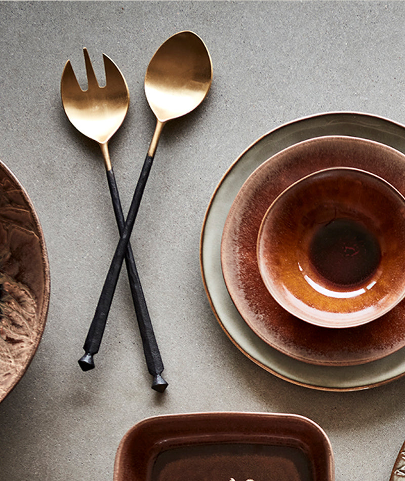 Salladsbestick mässing