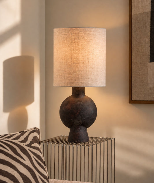Sergio Bordslampa Brun Stengods