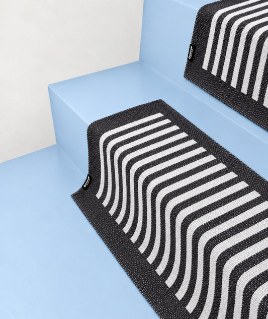 Dörr- badrumsmatta Stripes-svart/vit