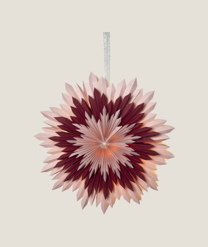 Pappersstjärna ICE rosa/röd