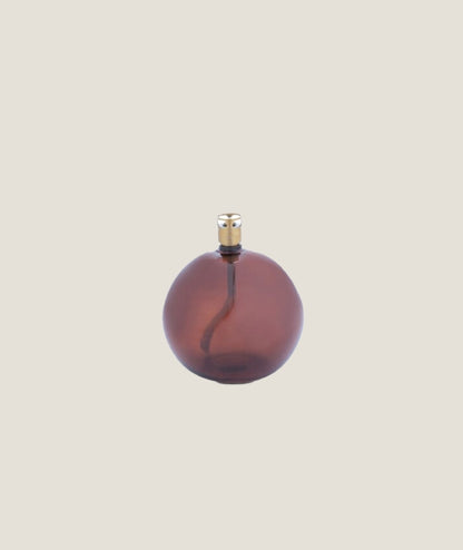 Oljelampa Rund Cognac Brass 9cm