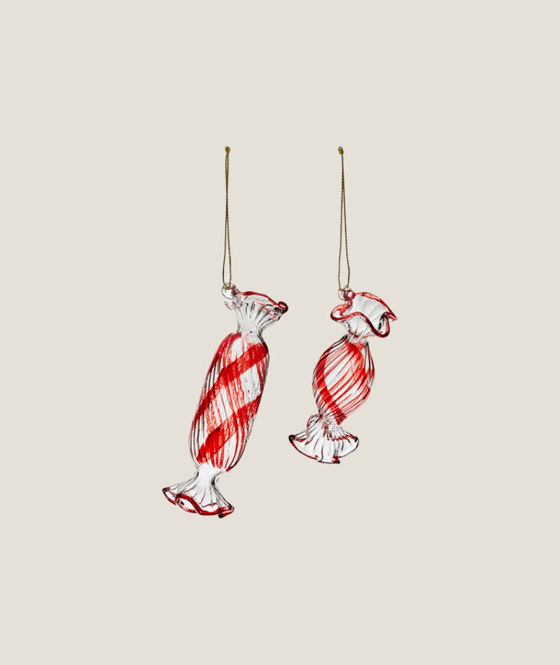 Candy Julhänge Mix 2-set Klar/Röd
