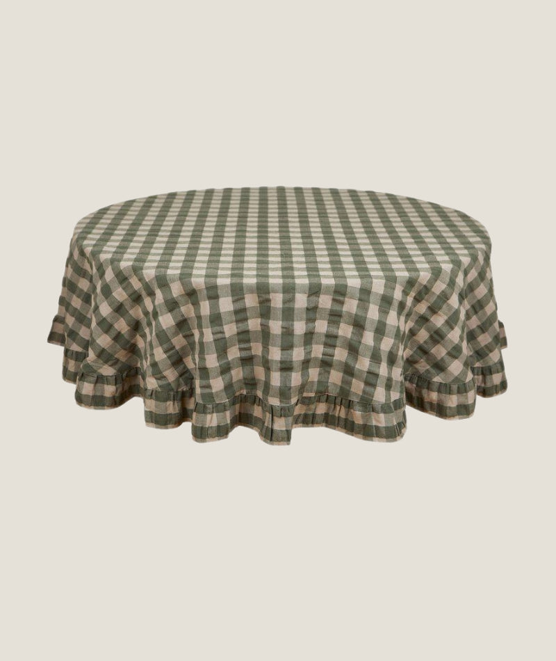 Lisa duk klassisk ruta Grön Ø150cm