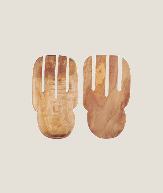 Sallad bestik i olivträ