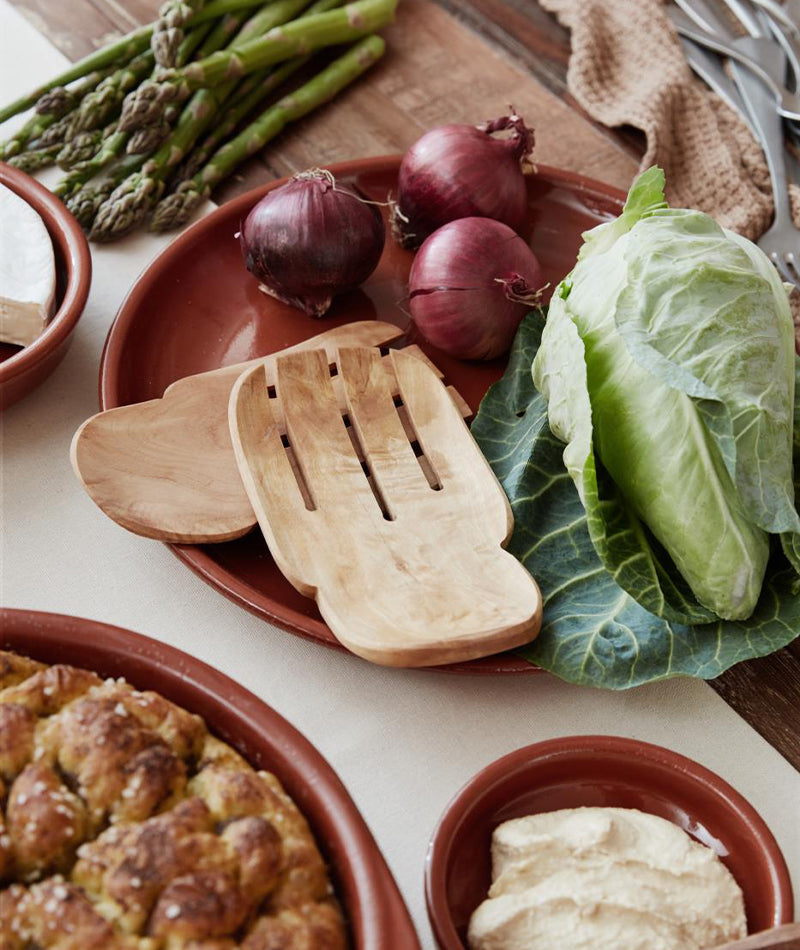 Sallad bestik i olivträ