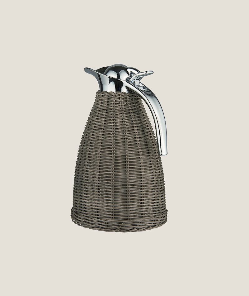 Termoskanna flätad bambu Grå