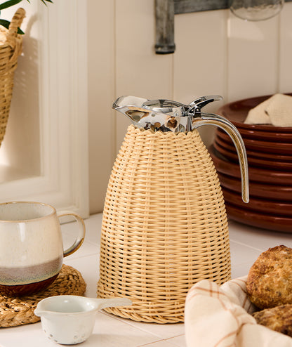 Termoskanna flätad bambu Natur