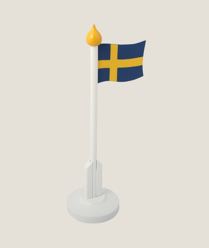 Svensk flagga vit stång 25 cm