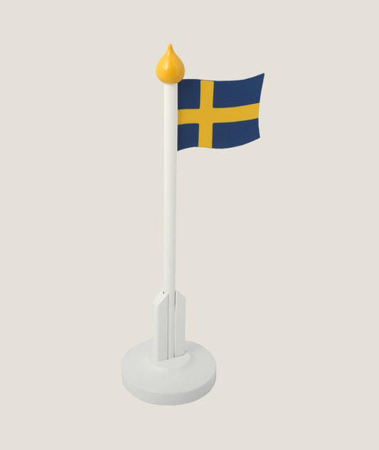 Svensk flagga vit stång 25 cm
