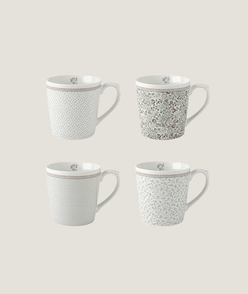 Laura Ashley Wild Clematris mugg 4 set mix i presentförpackning