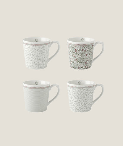 Laura Ashley Wild Clematris mugg 4 set mix i presentförpackning
