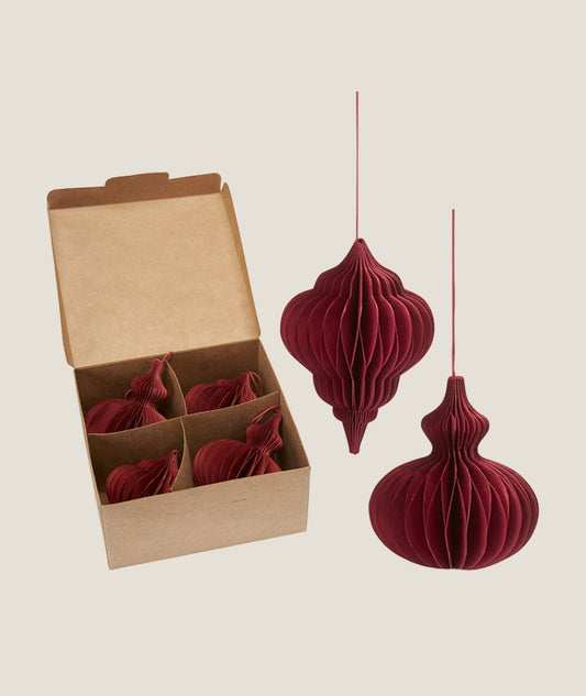 Julhänge i box mix mörkröd