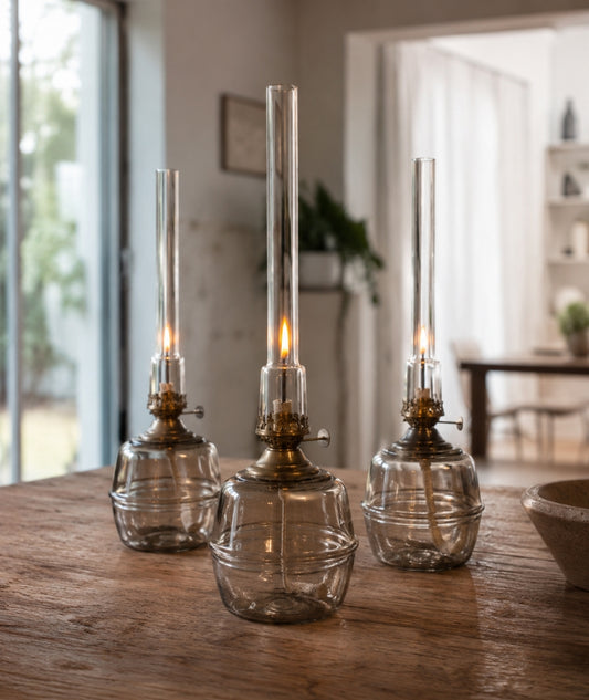 Fotogenlampa Majken Grå Nickel Stor