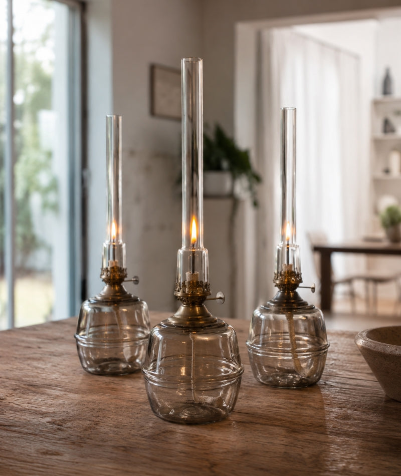 Fotogenlampa Majken Grå Nickel Stor