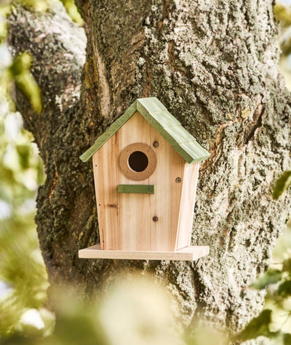 Klassisk Fågelhus grön/natur