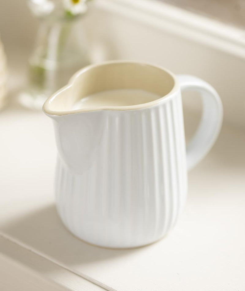 Mynte mjölk/grädd kanna med handtag- Vit