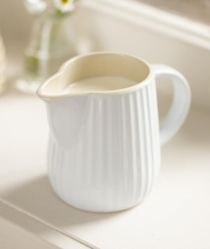 Mynte mjölk/grädd kanna med handtag- Vit