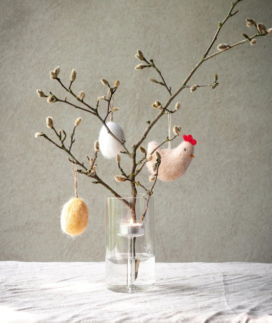 Höna Hänge Mix Vit/Gul/Beige