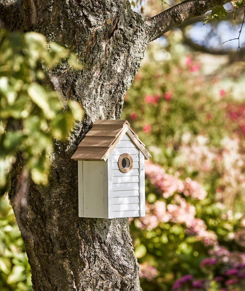 Klassisk Fågelhus vit/natur
