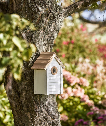 Klassisk Fågelhus vit/natur