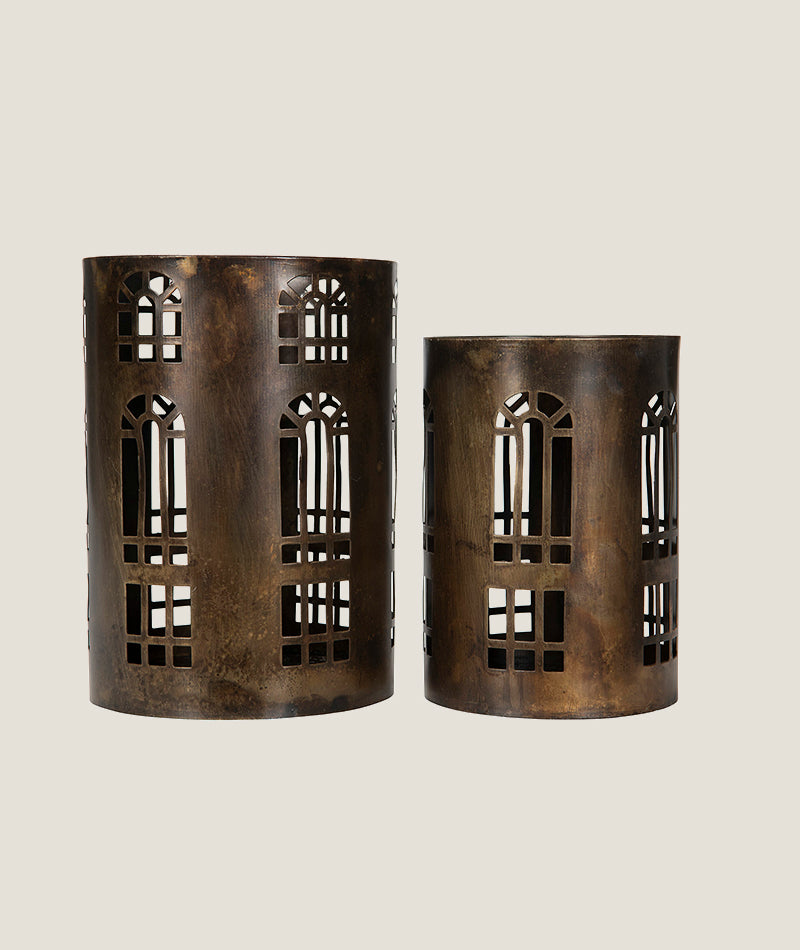 Lykta Fönster Antik Brun - 2 set