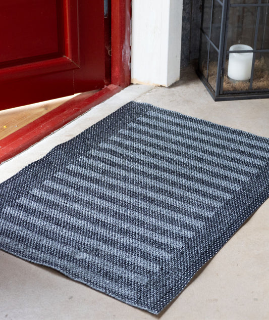 Dörr badrumsmatta Stripes Svart/mörkgrått