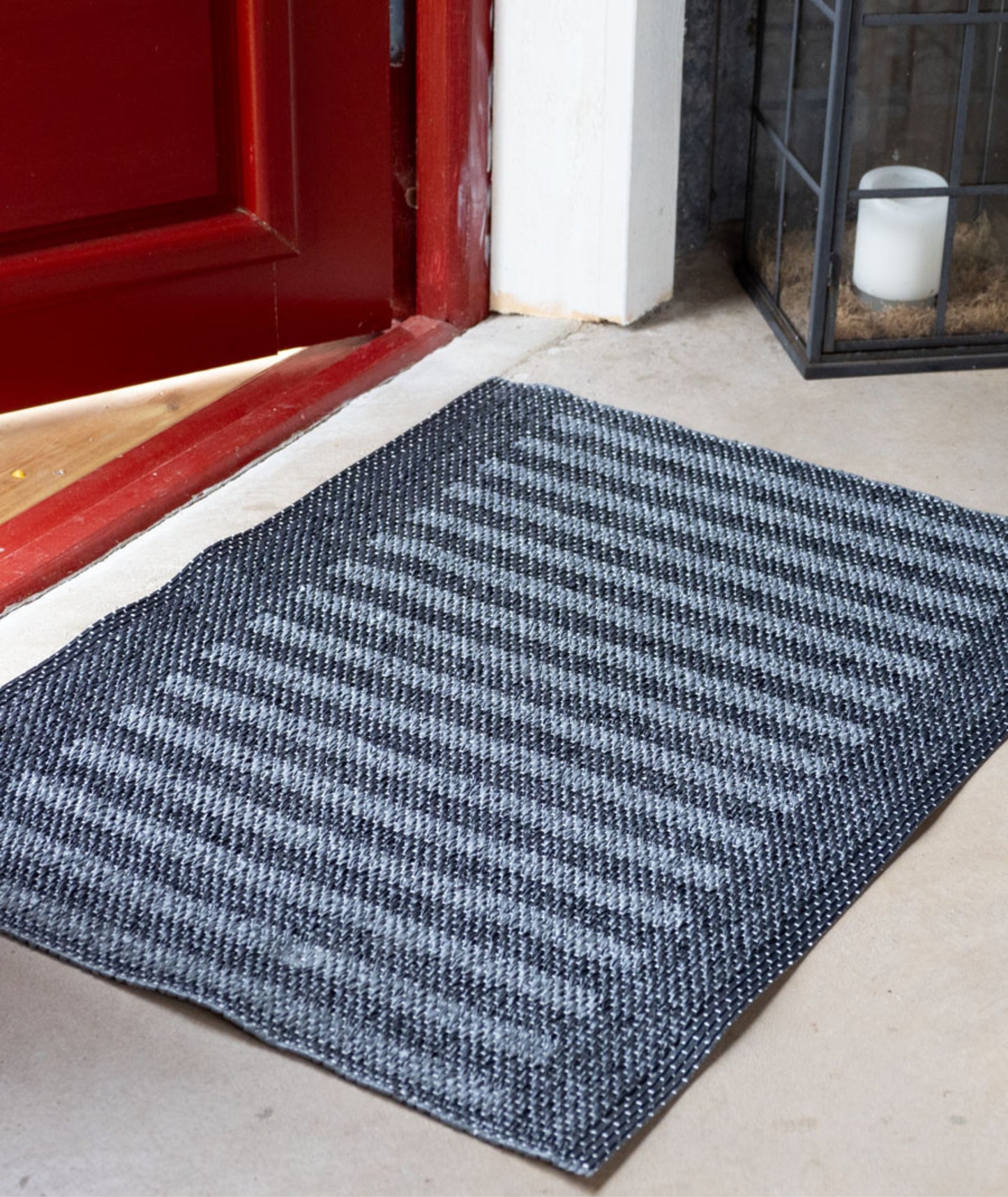 Dörr badrumsmatta Stripes Svart/mörkgrått