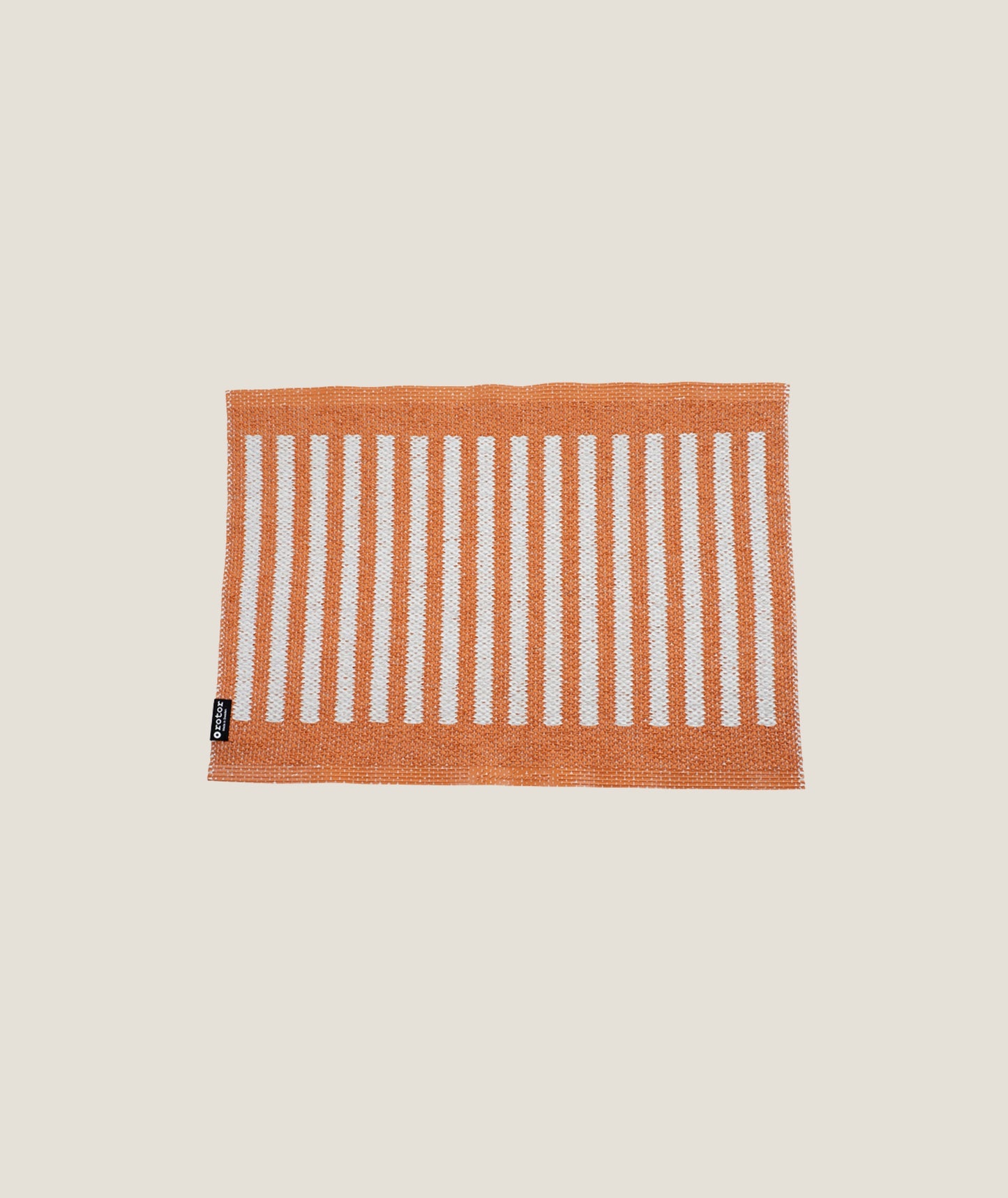 Dörr- badrumsmatta Stripes-orange/vit