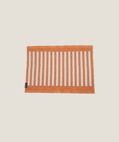 Dörr- badrumsmatta Stripes-orange/vit