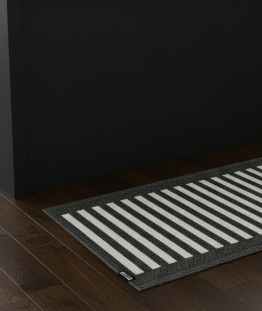 Dörr- badrumsmatta Stripes-svart/vit