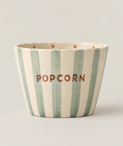 Chip Skål Blå Rand Popcorn