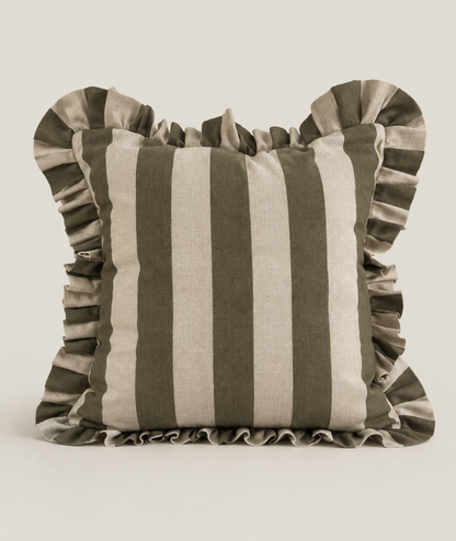 Kuddfodral Flounce Olive Rand