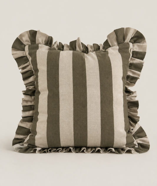 Kuddfodral Flounce Olive Rand