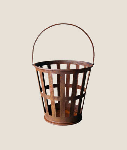 Eld / Vedkorg Rost med handtag