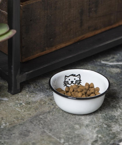 Kattskål i Emalj
