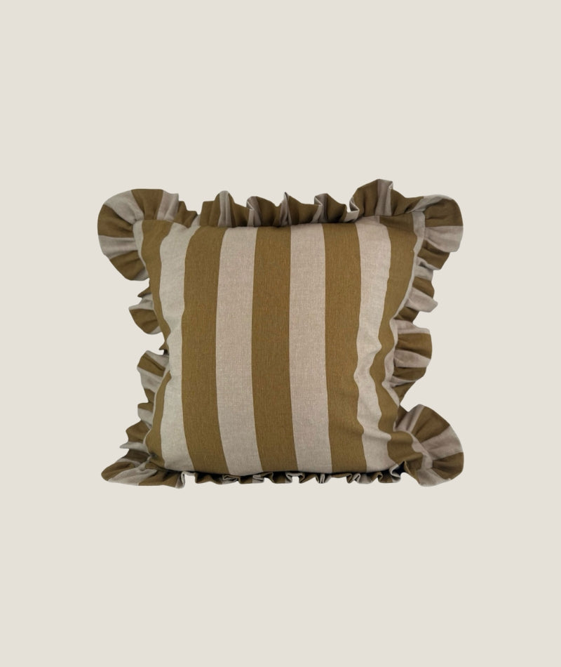 Kuddfodral Flounce Mustard Rand