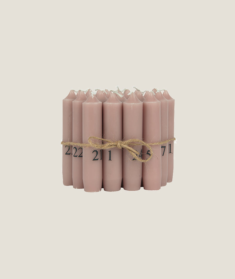 Kalenderljus korta 1-24 MALVA (Nougat/Rosa)