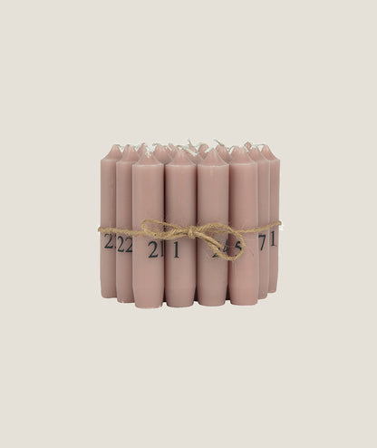Kalenderljus korta 1-24 MALVA (Nougat/Rosa)