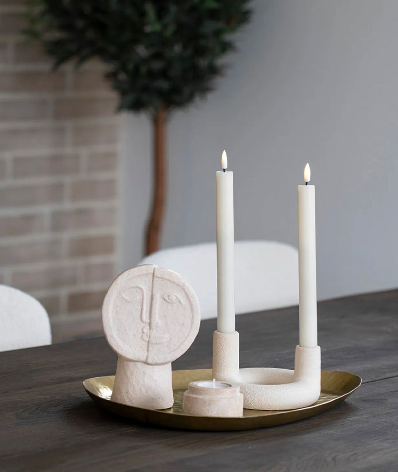 Ljushållare Cirkel keramik Beige