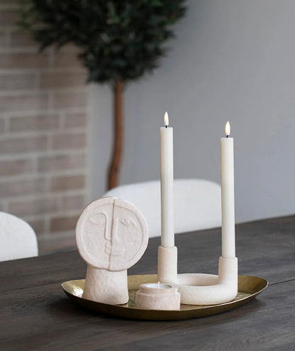 Ljushållare Cirkel keramik Beige