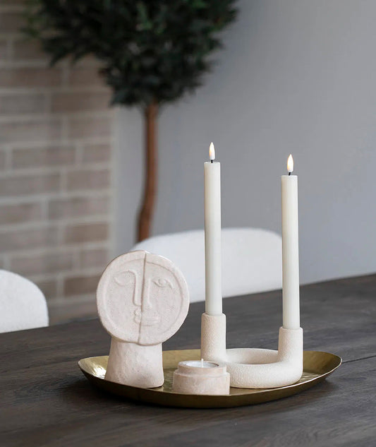 Ljushållare Cirkel keramik Beige