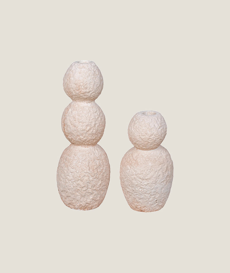 Ljushållare Natural cement 2 set Beige